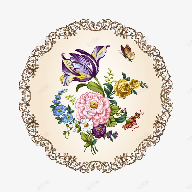 边框花朵专辑矢量图ai免抠素材_新图网 https://ixintu.com 花卉 花朵 花纹 边框 矢量图