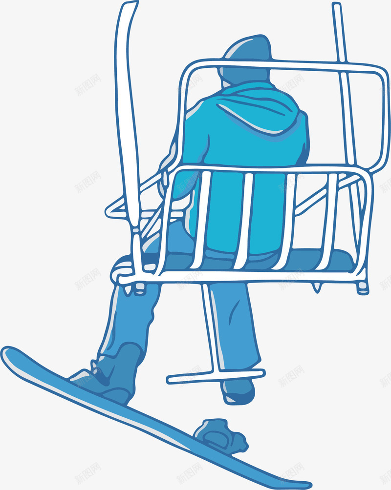 冬季滑雪场做缆车的人矢量图ai免抠素材_新图网 https://ixintu.com 乘坐缆车 手绘风 滑雪 滑雪的人 矢量png 缆车 矢量图