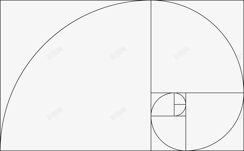 黄金分割比例线矢量图