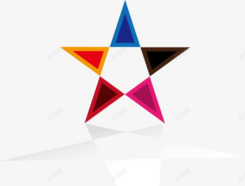 五角星矢量图图标eps_新图网 https://ixintu.com LOGO netLOGO 五彩 商标 星星 矢量图