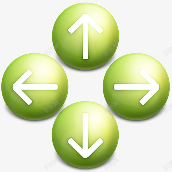 方向小图标psd_新图网 https://ixintu.com 上下左右 上下左右按钮 免费PNG素材 图标 圆形 按键