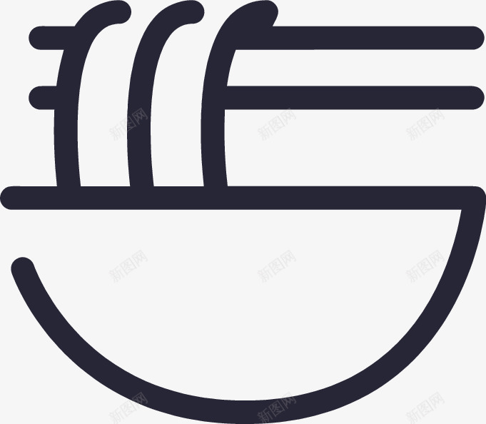 就餐中图标png_新图网 https://ixintu.com 就餐标志 手绘图标 碗 碗logo 筷子 面条 黑色简笔画