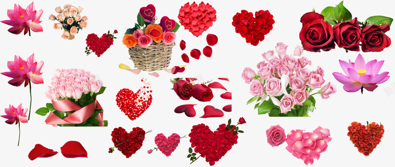 花玫瑰花花朵组成的心花篮png免抠素材_新图网 https://ixintu.com png 玫瑰花 花 花朵组成的心 花篮