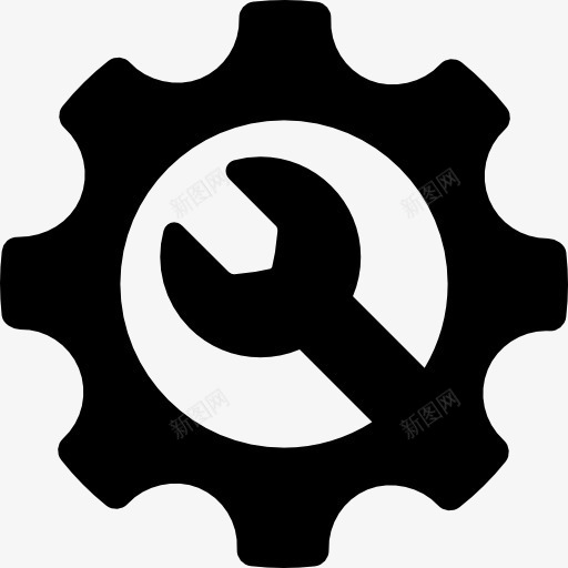维修服务图标png_新图网 https://ixintu.com 修理工具 扳手 设置 齿轮