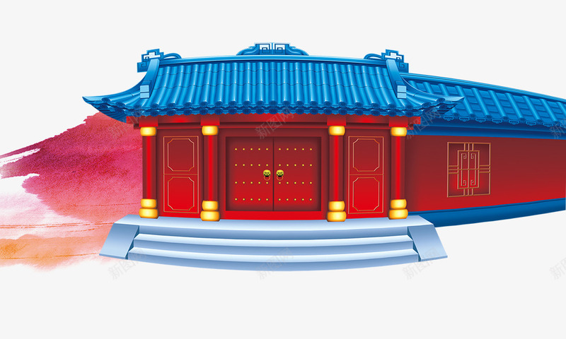 宅子png免抠素材_新图网 https://ixintu.com 传统建筑 住宅 宅子 房子 老宅