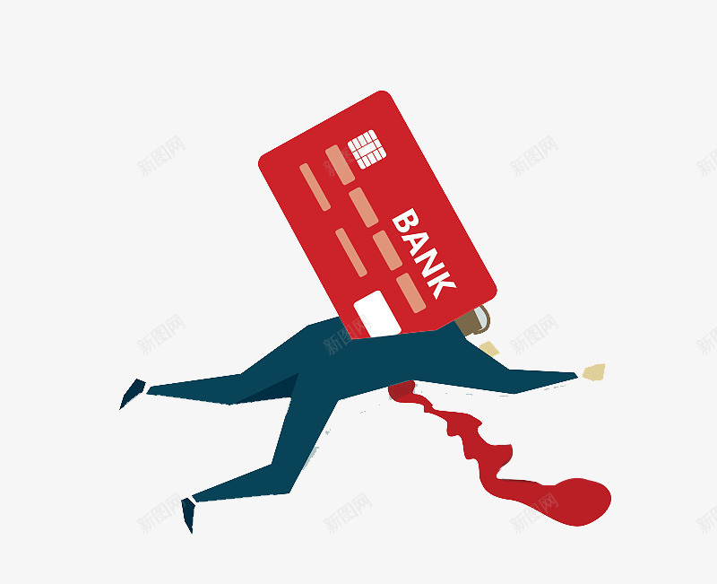 银行危机受伤的人png免抠素材_新图网 https://ixintu.com 平面设计 流血 破产 红色