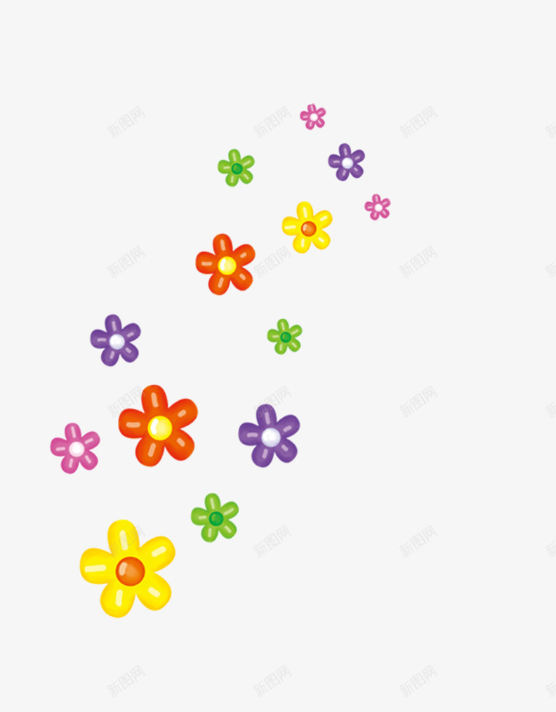 花png免抠素材_新图网 https://ixintu.com 五彩缤纷 卡通 童趣 花