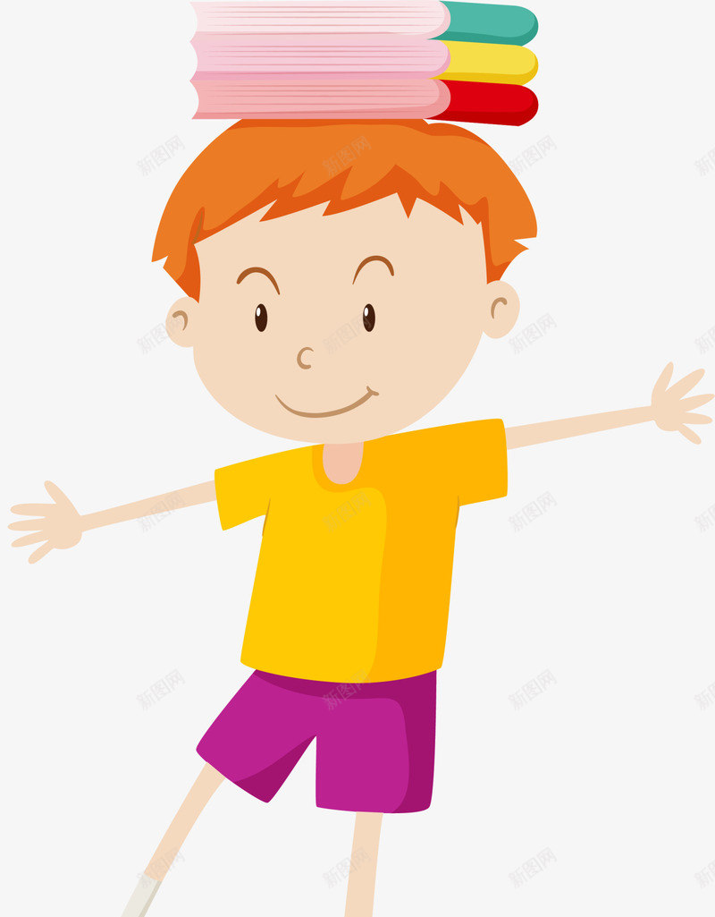 开学季头顶书本的小男孩png免抠素材_新图网 https://ixintu.com 一摞书本 可爱小男孩 头顶书本的小男孩 学习 开学季 开心