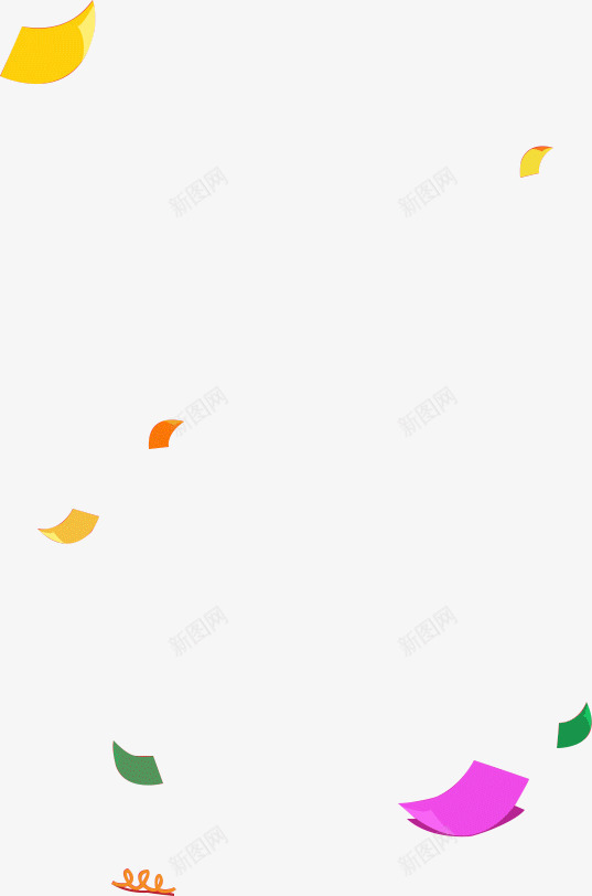 飘落的多彩纸片png免抠素材_新图网 https://ixintu.com 飘落的多彩纸片