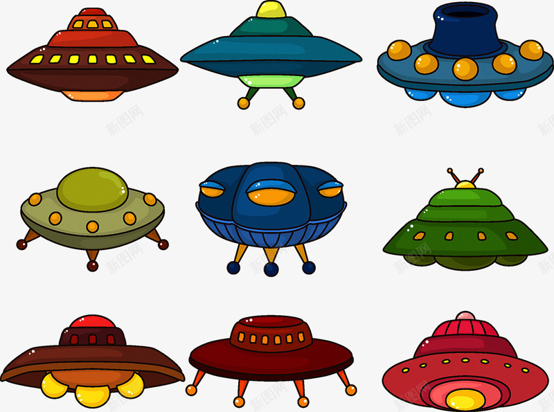 外星飞碟矢量图ai免抠素材_新图网 https://ixintu.com UFO 外星 飞碟 飞船 矢量图