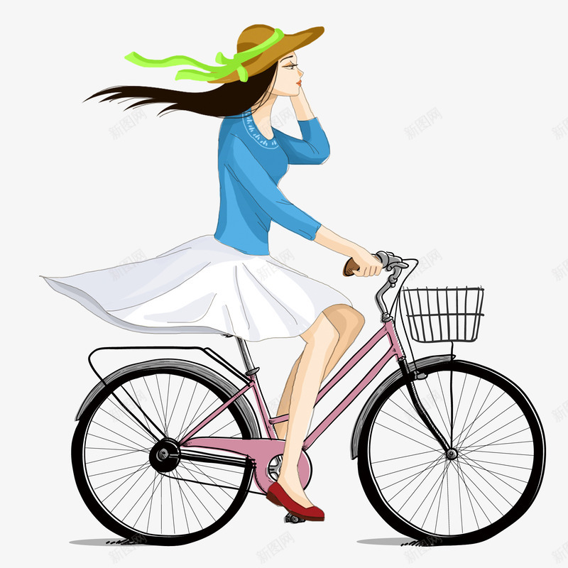 骑单车的漂亮女孩png免抠素材_新图网 https://ixintu.com 单车 女孩 春天 春天远足 踏青