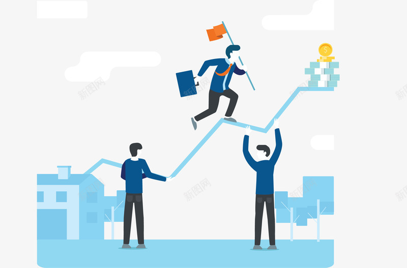 公司团队合作成功矢量图ai免抠素材_新图网 https://ixintu.com 合作成功 向上箭头 团队合作 团队游戏 成功 矢量png 矢量图
