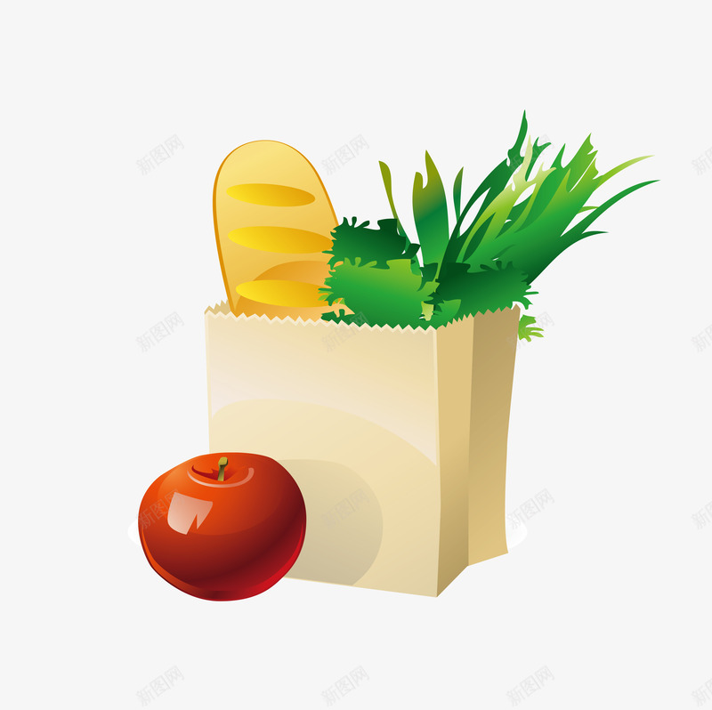 蔬菜水果篮子png免抠素材_新图网 https://ixintu.com 卡通手绘 水果 盒子 菜篮子 蔬菜
