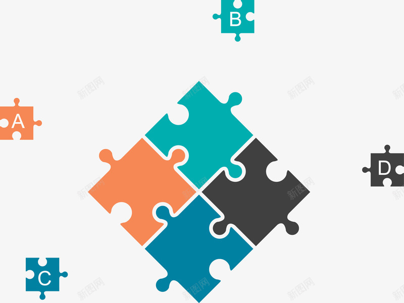 商务png免抠素材_新图网 https://ixintu.com PPT 信息 商业 商务 拼图ui 拼图版块 插画