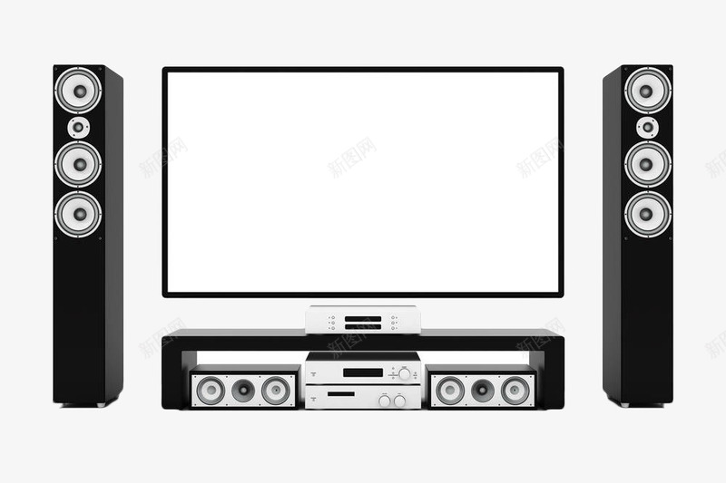 黑色手绘电子视备png免抠素材_新图网 https://ixintu.com 家庭影院 手绘 放映设备 电子设备 电视 电视柜 私人影院 黑色