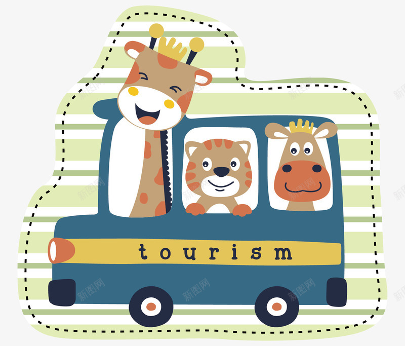 开车的小动物矢量图ai免抠素材_新图网 https://ixintu.com 创意 动物 开心 旅行 汽车 蓝色 设计 高兴 矢量图