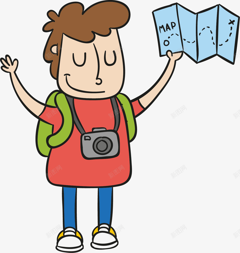 手拿地图的游客png免抠素材_新图网 https://ixintu.com 假期 卡通手绘 度假 徒步 探险者 旅游 旅游者 旅行 游客 背包客