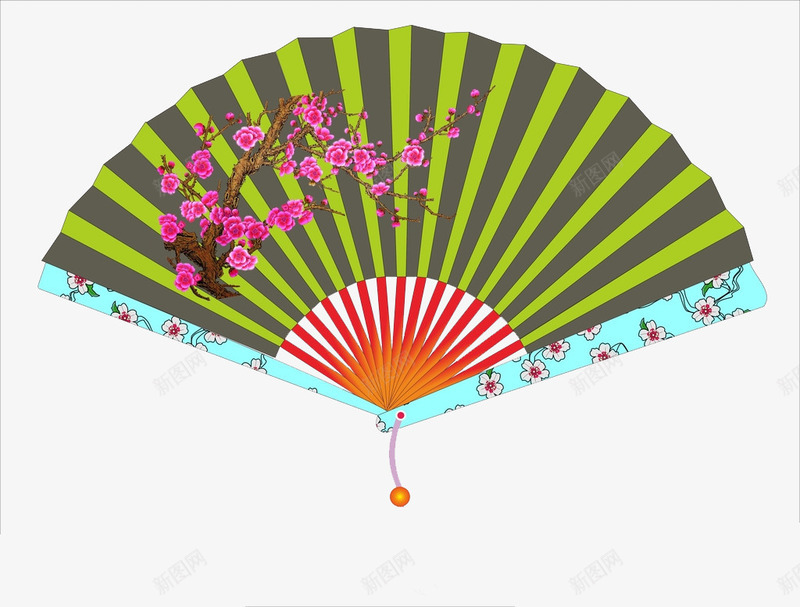 中国风桃花折扇png免抠素材_新图网 https://ixintu.com 中国风 扇子 折扇 桃花