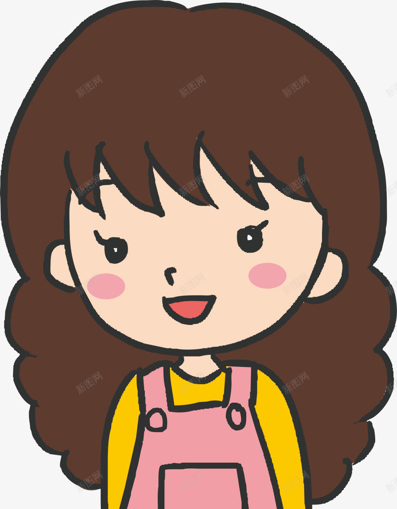 微笑卡通长发妈妈png免抠素材_新图网 https://ixintu.com 卡通女孩 图案 妈妈 慈母 母亲节 母亲节快乐 母爱 装饰图案