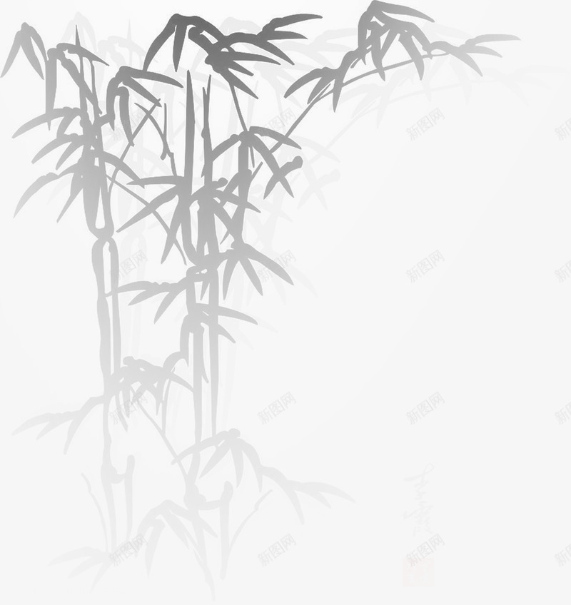 中国风竹子水墨画png免抠素材_新图网 https://ixintu.com 中国风 水墨画 竹子 竹叶 粽叶 端午节素材