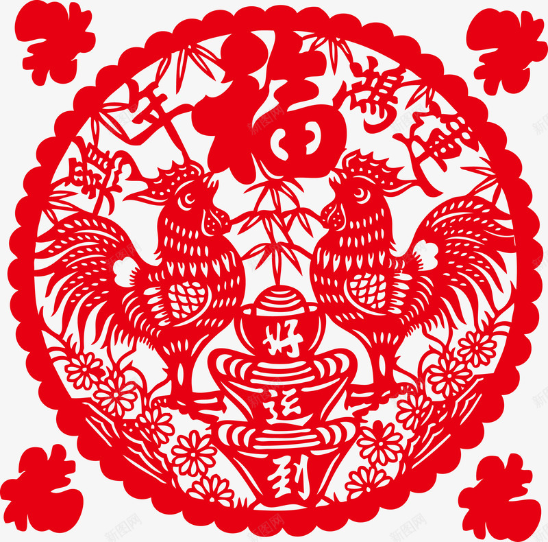新年鸿运金鸡贺福好运到png免抠素材_新图网 https://ixintu.com 好运到 对联 新年鸿运 新年鸿运金鸡贺福好运到 矢量春联 金鸡贺福