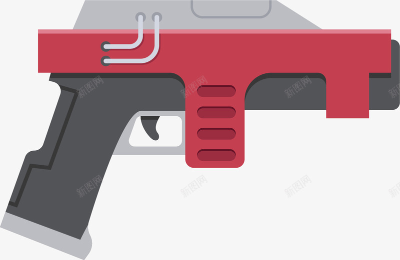 酒红色玩具镭射枪矢量图ai免抠素材_新图网 https://ixintu.com 卡通镭射枪 未来枪械 玩具 玩具枪 酒红色 矢量图