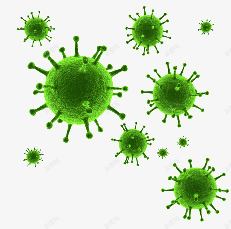 手绘绿色生物细胞png免抠素材_新图网 https://ixintu.com 化学 医用研究 杆菌 生物 真菌 知识 细胞组织 细菌