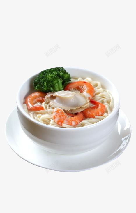 浓汤海鲜伊面png免抠素材_新图网 https://ixintu.com 产品实物 海鲜 美食 菜肴 面食