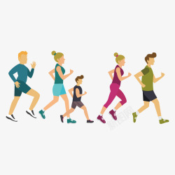 锻炼全民健身日跑步人物插画矢量图高清图片