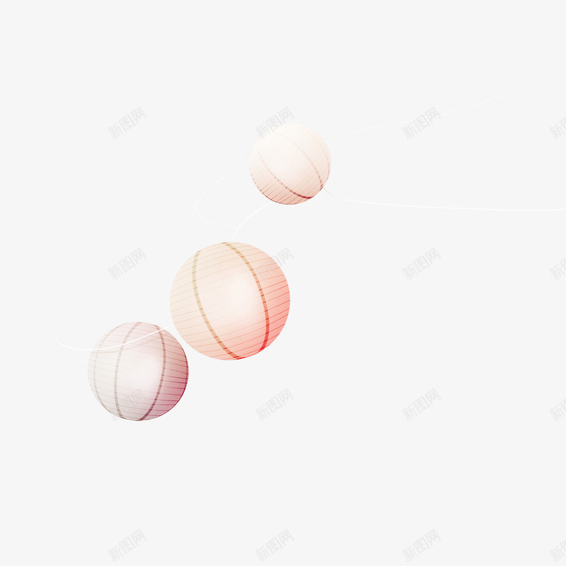 灯笼png免抠素材_新图网 https://ixintu.com 灯笼 球体 立体 粉色