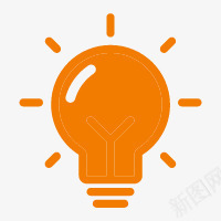 警告提示图标png_新图网 https://ixintu.com 发光 橘色 灯泡 警告