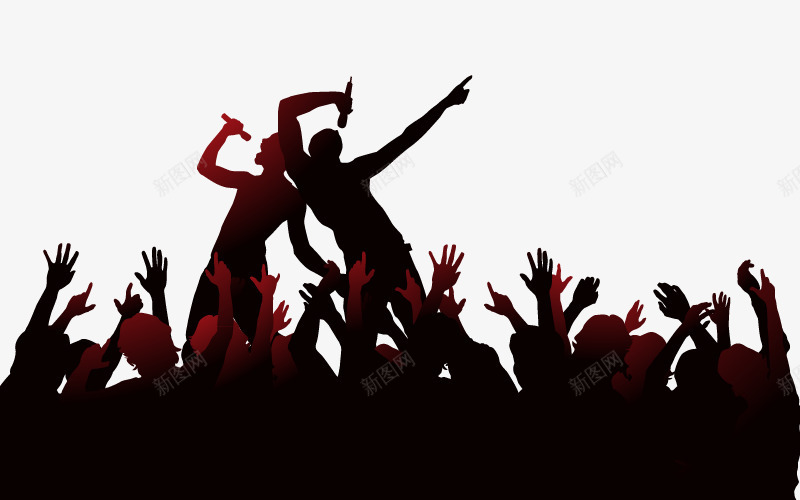人物剪影专辑矢量图ai免抠素材_新图网 https://ixintu.com 人物剪影 欢呼 矢量图