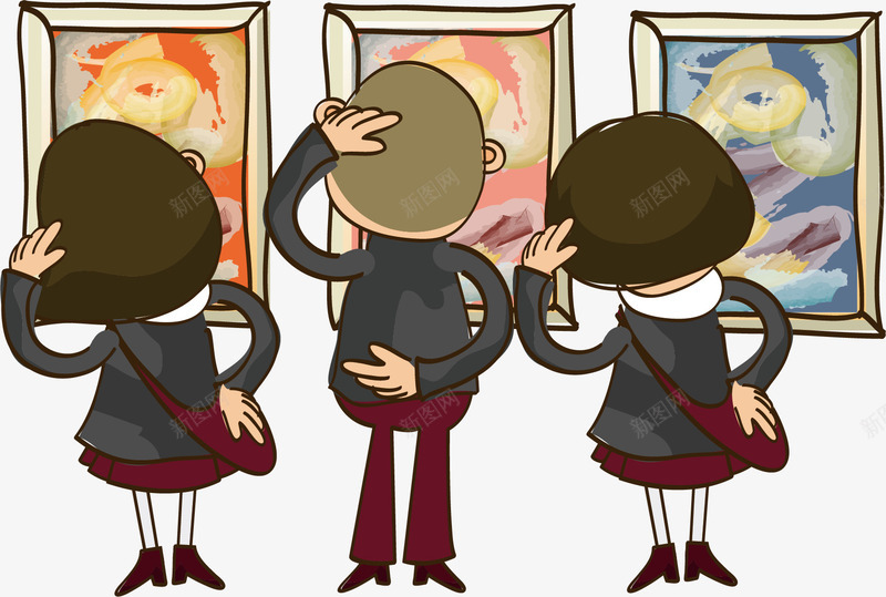 参观画展png免抠素材_新图网 https://ixintu.com 参观 画展 相框