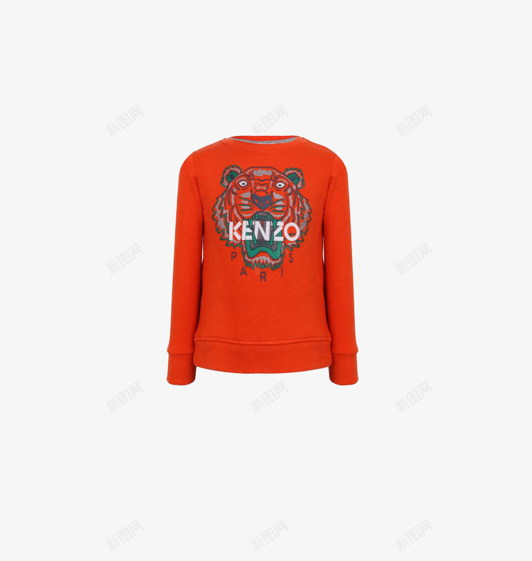 男童卫衣绒衫png免抠素材_新图网 https://ixintu.com 16 16年秋冬款桔色虎头 76 BABY KENZO KI15578 产品实物 图案圆领套头长