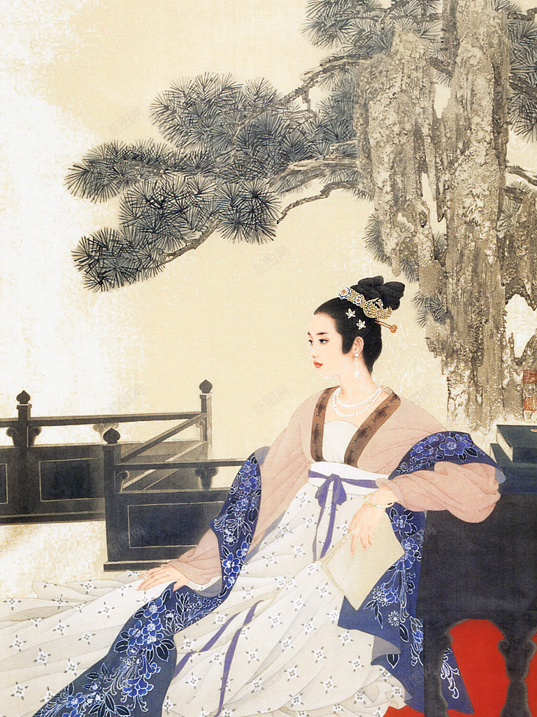 国画美女png免抠素材_新图网 https://ixintu.com 中国画 典雅端庄 古代女子 唯美 工笔人物画 美女 美女肖像画