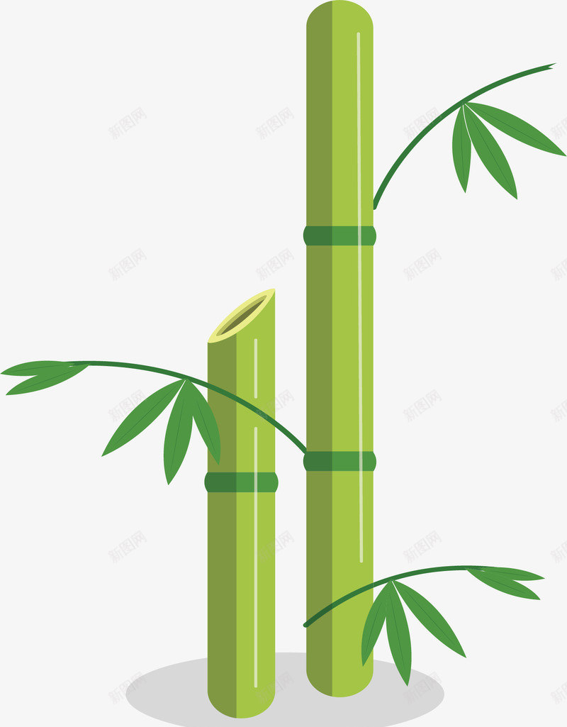 卡通竹子png免抠素材_新图网 https://ixintu.com PNG图 PNG图下载 创意卡通 卡通 卡通插图 插图 竹子 竹节