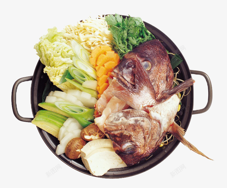 美味火锅食材png免抠素材_新图网 https://ixintu.com 剁椒鱼头 海鲜 火锅 菜肴 食物 鱼 鱼头