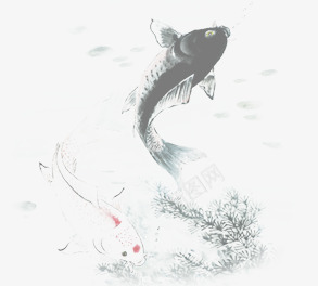 水墨画鲤鱼毛笔字png免抠素材_新图网 https://ixintu.com 毛笔字 水墨画 素材 鲤鱼