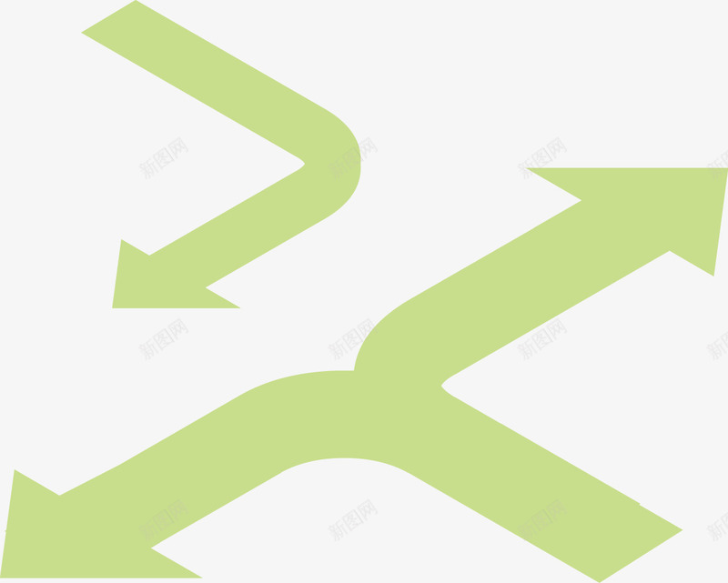 创意道路箭头图矢量图图标ai_新图网 https://ixintu.com 交通 标识 箭头 绿色 路线 矢量图