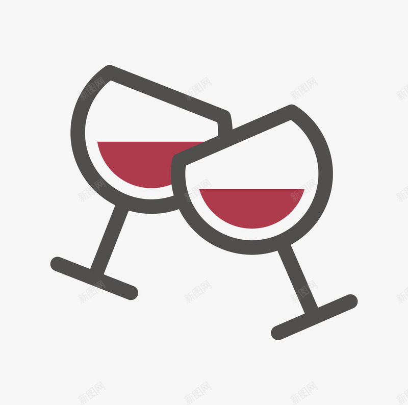 手绘卡通红酒杯碰杯png免抠素材_新图网 https://ixintu.com Cheers cheers 庆贺 手绘卡通 碰杯 祝贺 简图 红酒杯 红酒贴图 酒杯