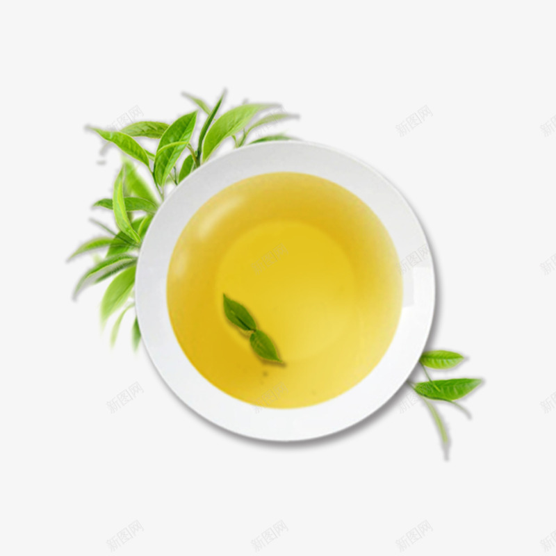 一碗茶水png免抠素材_新图网 https://ixintu.com 绿色茶叶 茶叶 茶杯 茶水 饮品