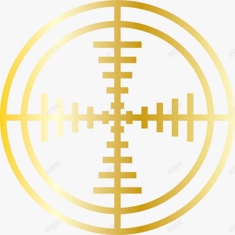 金色反光卡通准星png免抠素材_新图网 https://ixintu.com 卡通准星 卡通风格 反光 枪械准星 瞄准 金色 金色准星