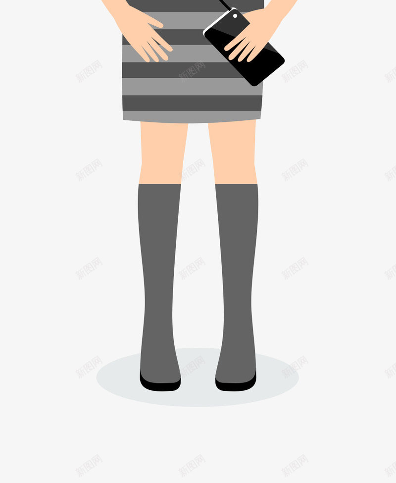 听歌的短发条纹灰色裙子女孩png免抠素材_新图网 https://ixintu.com 听歌 女孩 戴耳机 条纹 灰色 短发 裙子