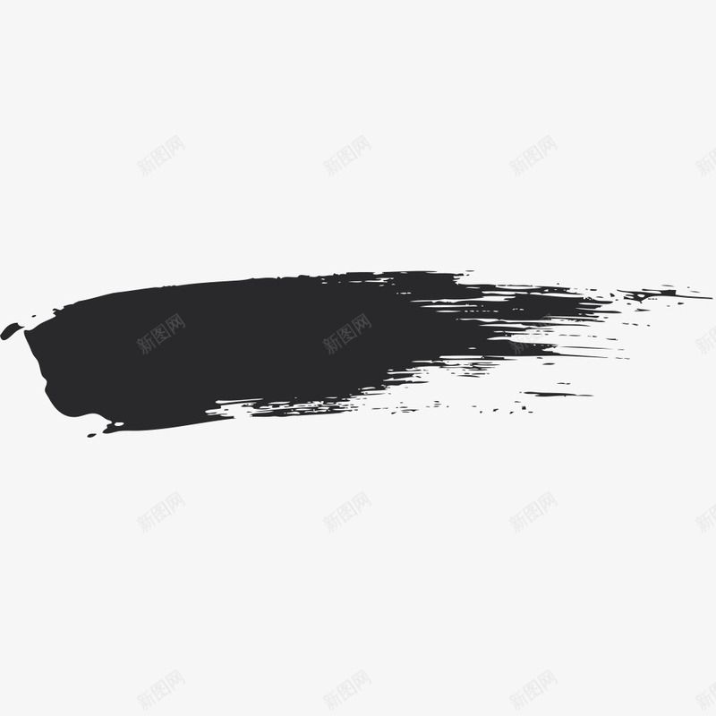 毛笔笔触笔刷合成png免抠素材_新图网 https://ixintu.com 下载 合成 实心点 弯曲笔触 毛笔 炭笔笔刷 笔触 运笔