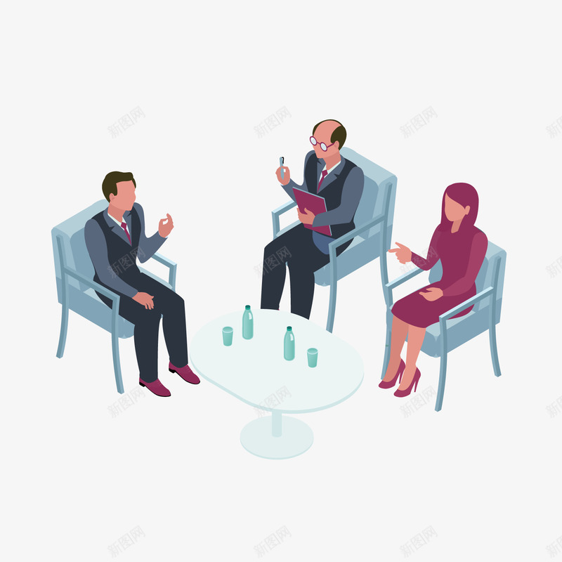 办公谈话人物png免抠素材_新图网 https://ixintu.com 办公人物 卡通人物 背景装饰 谈话人物