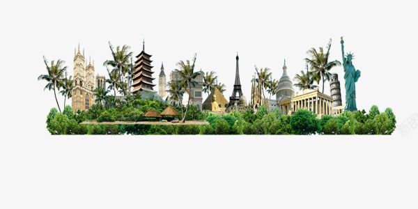旅游世界著名建筑png免抠素材_新图网 https://ixintu.com 世界著名建筑图片 埃菲尔铁塔 旅游 旅游简约图片 旅游素材 比萨斜塔 秦姬陵 罗马大教堂 莫斯科圣巴西亚大教堂