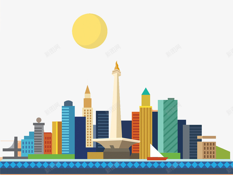 彩绘建筑楼房图案png免抠素材_新图网 https://ixintu.com 城市楼房 楼房 高楼