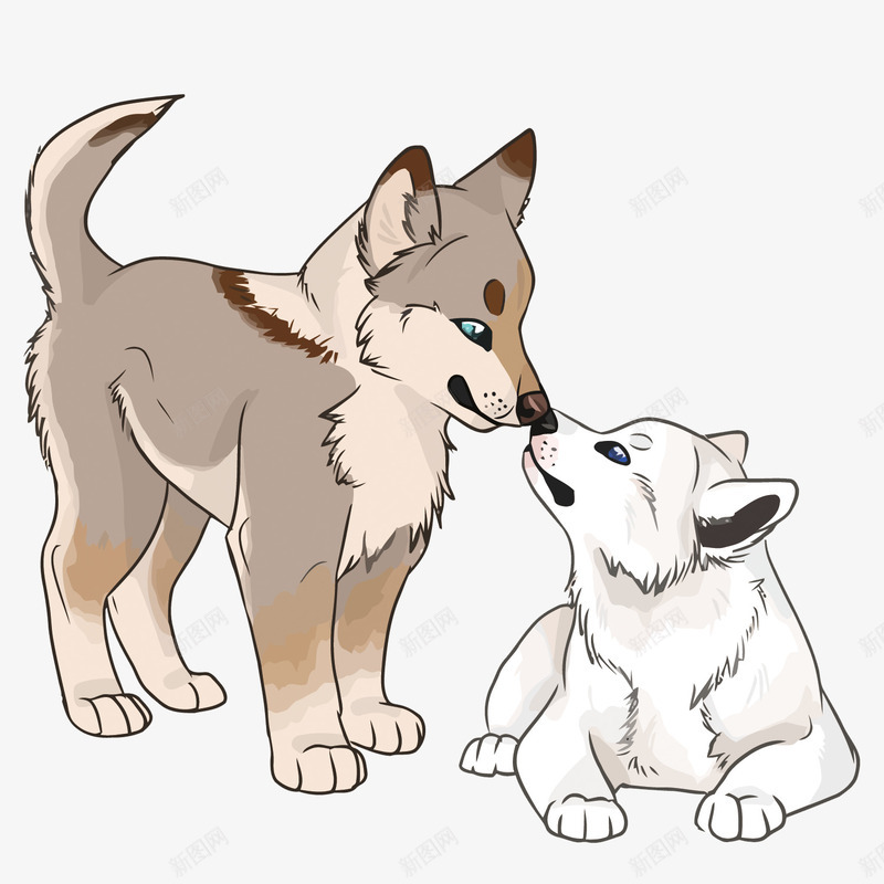 两只小狗png免抠素材_新图网 https://ixintu.com nbsp 卡通 可爱 可爱小狗 可爱幼犬 小动物 小狗幼犬 幼犬 手绘 狗 狗类 矢量素材