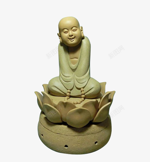坐莲花台的小和尚png免抠素材_新图网 https://ixintu.com 中国风 佛 佛珠 信仰 光头小和尚 古代 宗教 小和尚 民族 莲花 莲花台 雕刻