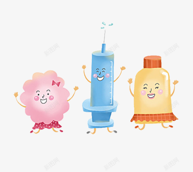 预防接种卡通装饰图png免抠素材_新图网 https://ixintu.com 免疫 卡通 接种疫苗 疫苗 药品 针管 预防接种